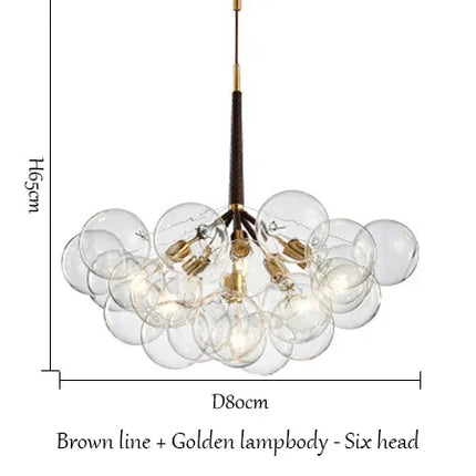 Suspension moderne américaine en verre bulle LED pour salon et hall