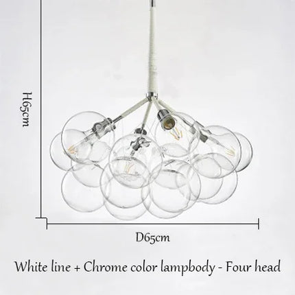 Suspension moderne américaine en verre bulle LED pour salon et hall