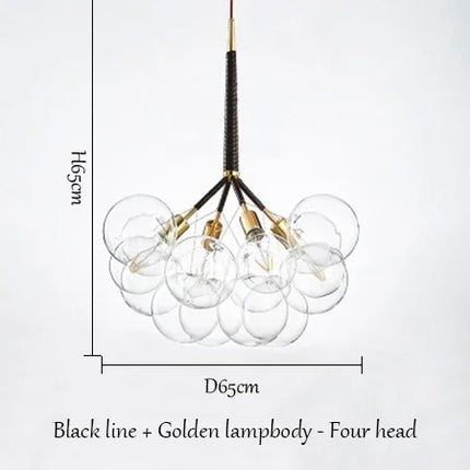 Suspension moderne américaine en verre bulle LED pour salon et hall