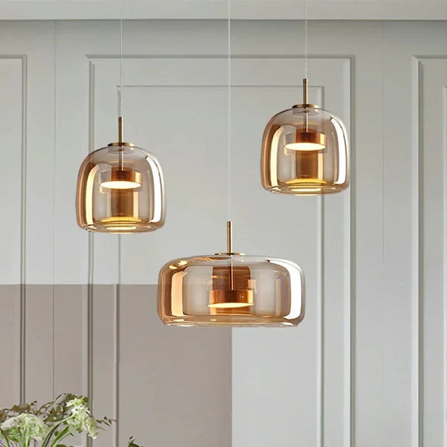 Suspension en verre moderne et luxueuse, luminaire décoratif intérieur
