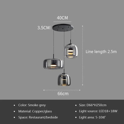 Suspension en verre moderne et luxueuse, luminaire décoratif intérieur