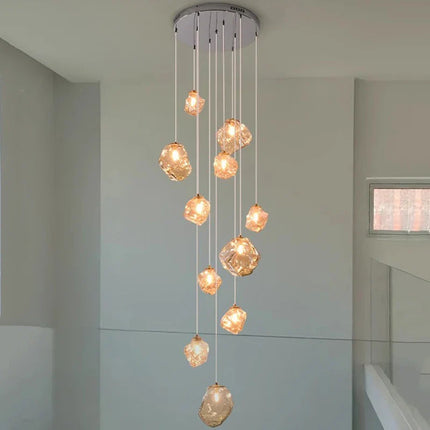 Suspension moderne en alliage et verre, éclairage LED pour salon et salle à manger