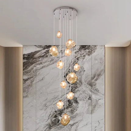 Suspension moderne en alliage et verre, éclairage LED pour salon et salle à manger