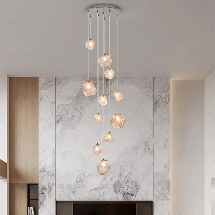 Suspension moderne en alliage et verre, éclairage LED pour salon et salle à manger