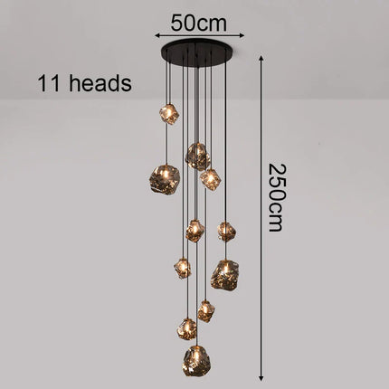 Suspension moderne en alliage et verre, éclairage LED pour salon et salle à manger