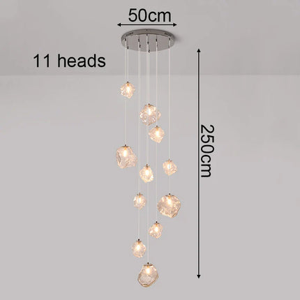 Suspension moderne en alliage et verre, éclairage LED pour salon et salle à manger