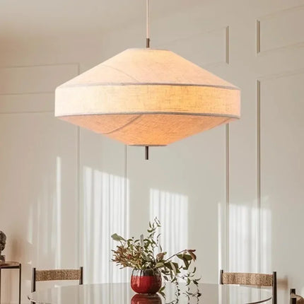 Suspension Wabi Sabi en tissu blanc style japonais pour ambiance cosy