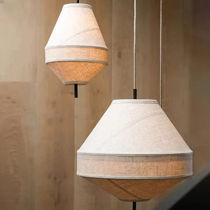 Suspension Wabi Sabi en tissu blanc style japonais pour ambiance cosy