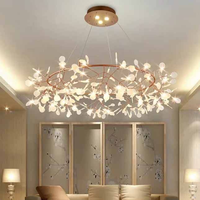 Suspension lustre nordique minimaliste en fer, design branche artistique
