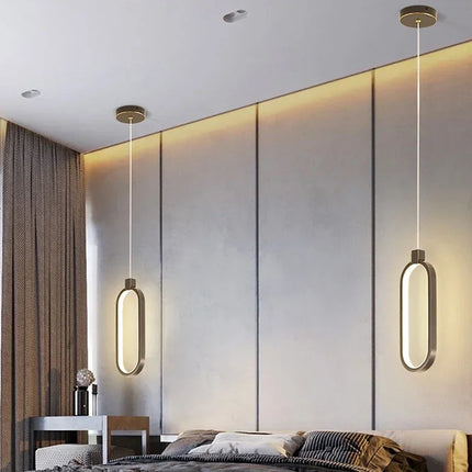 Suspension LED moderne DINDALLED or circulaire pour salon et chambre