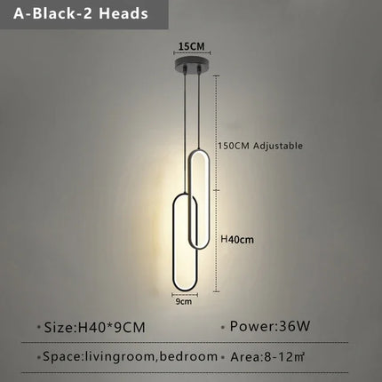Suspension LED moderne DINDALLED or circulaire pour salon et chambre