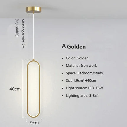 Suspension LED moderne DINDALLED or circulaire pour salon et chambre