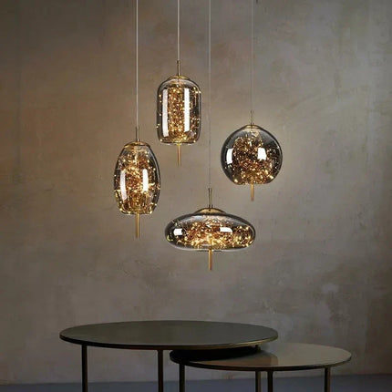 Suspension LED Moderne en Métal, Luminaire Suspendu pour Chambre
