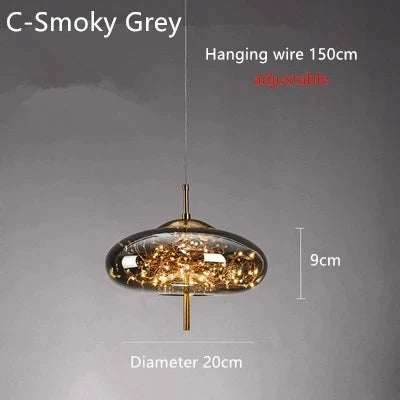 Suspension LED Moderne en Métal, Luminaire Suspendu pour Chambre