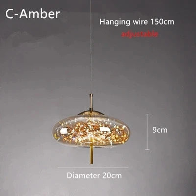 Suspension LED Moderne en Métal, Luminaire Suspendu pour Chambre