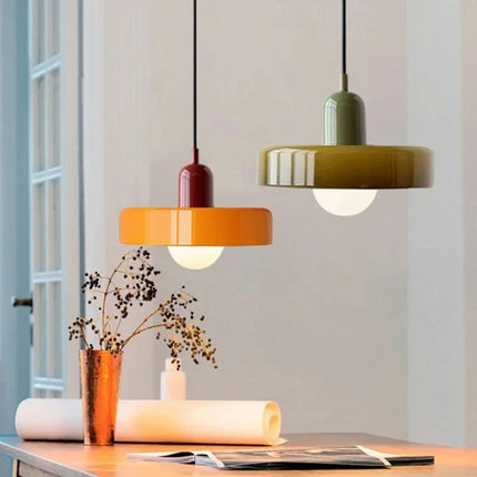 Suspension verre rétro nordique E27 LED lumière chaude pour intérieur