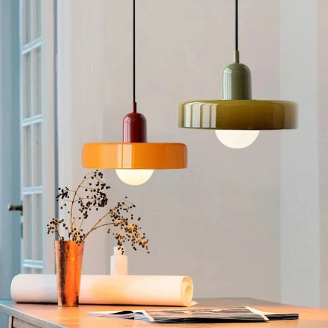 Suspension verre rétro nordique E27 LED lumière chaude pour intérieur