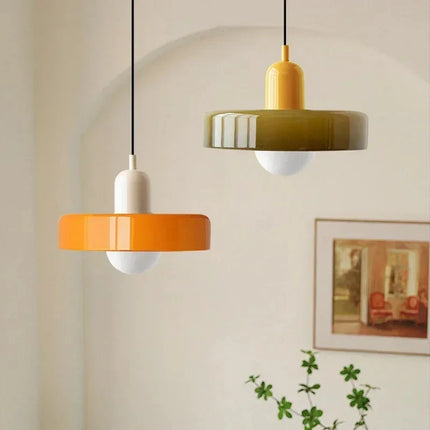 Suspension verre rétro nordique E27 LED lumière chaude pour intérieur