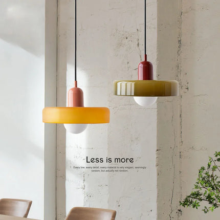 Suspension verre rétro nordique E27 LED lumière chaude pour intérieur