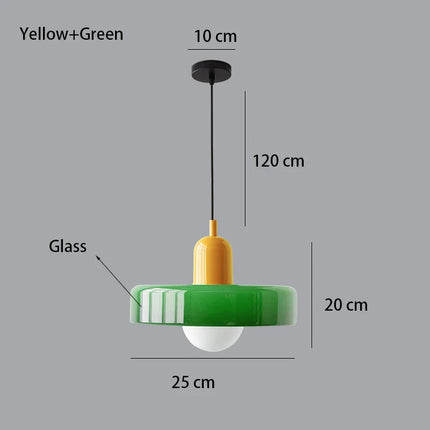 Suspension verre rétro nordique E27 LED lumière chaude pour intérieur