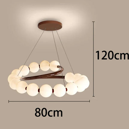 Suspension LED ronde en verre moderne pour intérieur luxe et ambiance chaleureuse