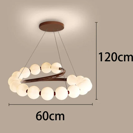 Suspension LED ronde en verre moderne pour intérieur luxe et ambiance chaleureuse