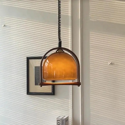 Suspension lustre verre médiéval rétractable LED pour cuisine et bar
