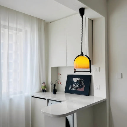 Suspension lustre verre médiéval rétractable LED pour cuisine et bar
