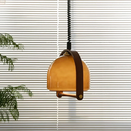 Suspension lustre verre médiéval rétractable LED pour cuisine et bar