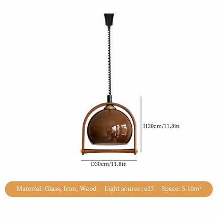 Suspension lustre verre médiéval rétractable LED pour cuisine et bar
