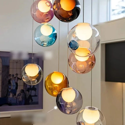 Suspension boule en verre design canadien pour salon et bar Villa