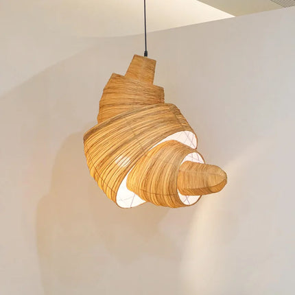 Suspension japonaise en tissu croissant LED pour escalier et chambre