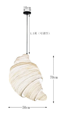 Suspension japonaise en tissu croissant LED pour escalier et chambre