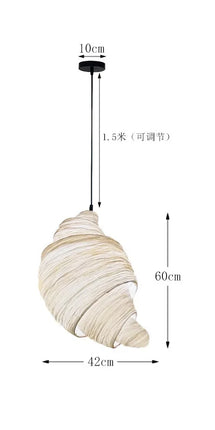Suspension japonaise en tissu croissant LED pour escalier et chambre
