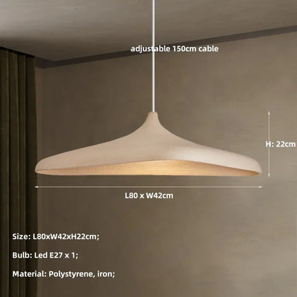 Suspension LED Japonaise Wabi Sabi en résine, lustre nordique pour salon et salle à manger