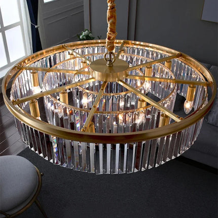 Suspension lustre cristal luxe LED design moderne pour salon et salle à manger