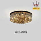 plafond Lampe / Noir / Ambre crystal|Diamètre40cm 2-couche