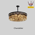 chetelier / Noir / Gris fumé crystal|Diamètre40cm 2-couche
