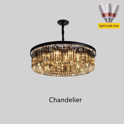 Suspension lustre cristal luxe LED design moderne pour salon et salle à manger