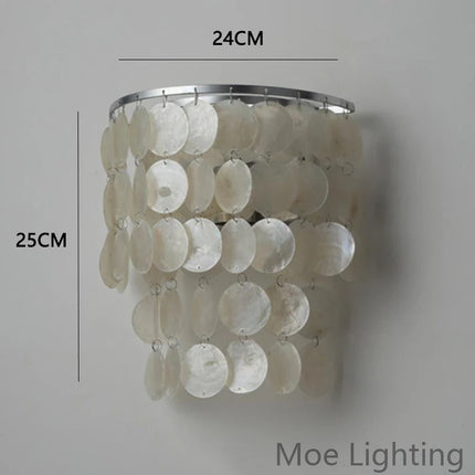 Suspension lustre coquille métal doré chromé pour salon et hôtel