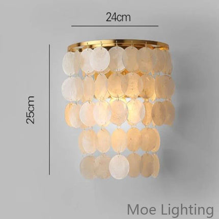 Suspension lustre coquille métal doré chromé pour salon et hôtel