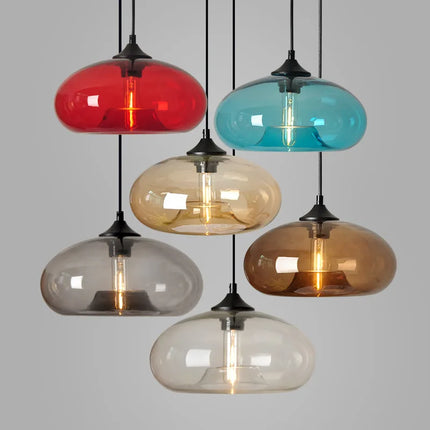 Suspension en verre coloré moderne pour restaurant et bar, design créatif