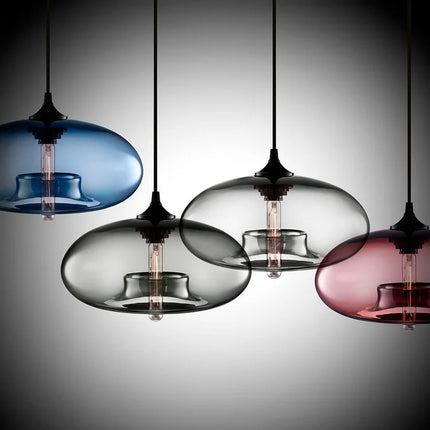 Suspension en verre coloré moderne pour restaurant et bar, design créatif