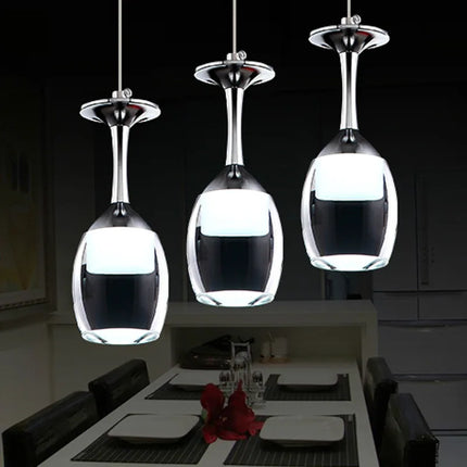 Suspension LED moderne en fer et verre pour salon et cuisine