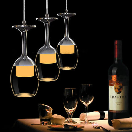 Suspension LED moderne en fer et verre pour salon et cuisine