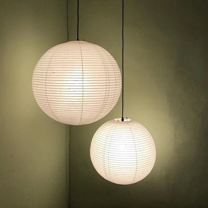 Suspension Akari en papier de riz fait main, style japonais vintage, lumière chaleureuse