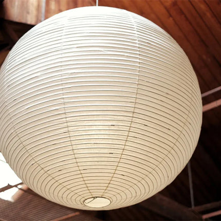 Suspension Akari en papier de riz fait main, style japonais vintage, lumière chaleureuse