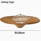 Plafond-D120cm / Noir Rattan / 3 Couleurs (Chaud, neutre, froid) Lumière