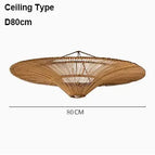 Plafond-D80cm / Noir Rattan / 3 Couleurs (Chaud, neutre, froid) Lumière