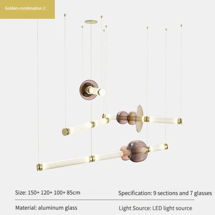 Suspension LED en verre au design canadien, luminaire décoratif pour salon et cuisine